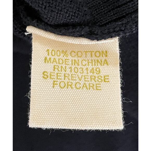 Anthropologie Shae Button Front Cardigan Black XL Cotton Minimalist Contemporary - Picture 8 of 9